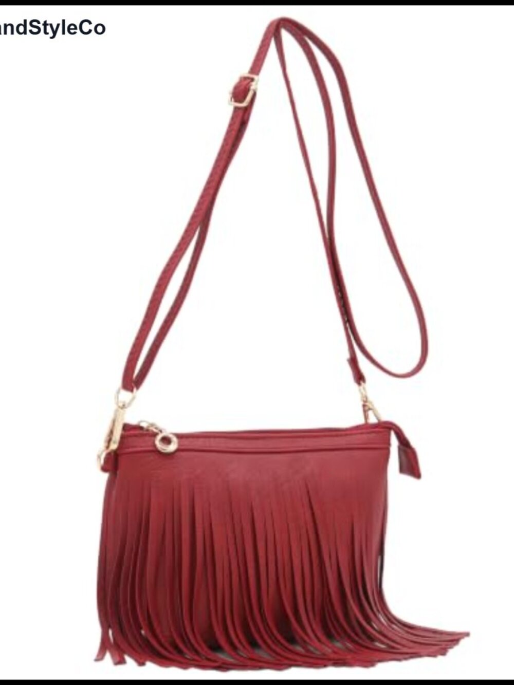 Faux Leather Fringe Crossbody Bag with Detachable Wrist Strap